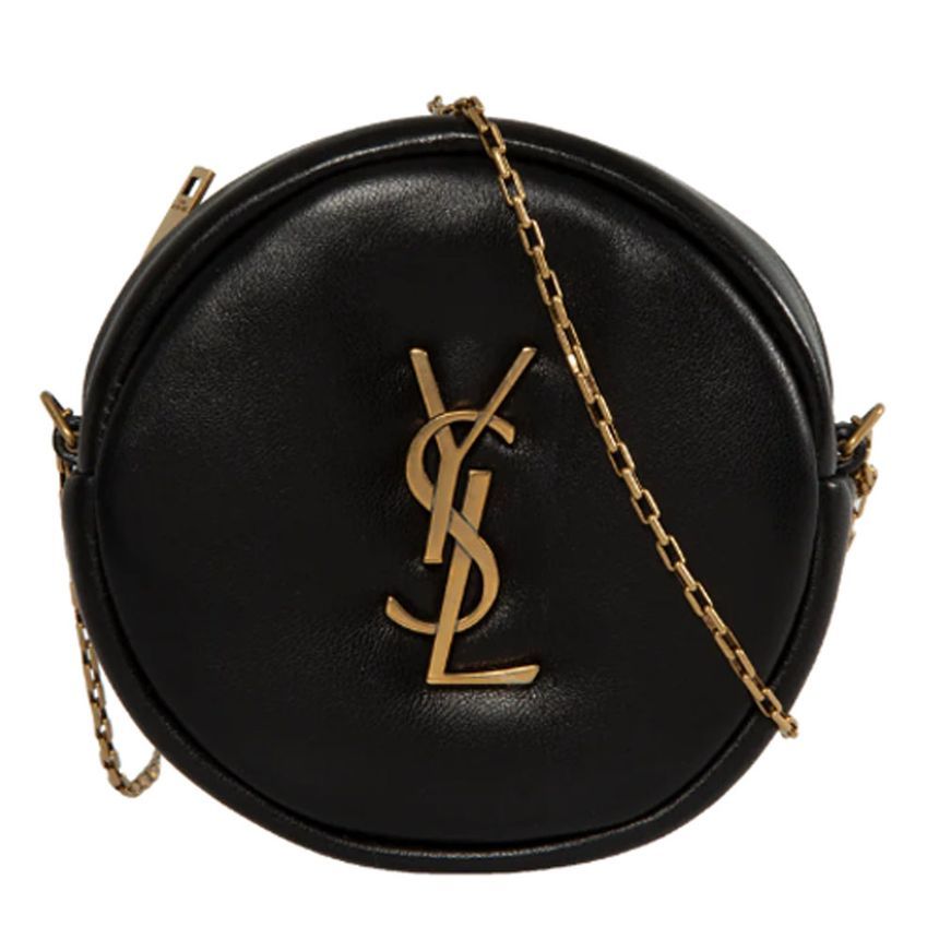 Saint Laurent Monogram Round Crossbody Bag Black 787935 AACX7 1000