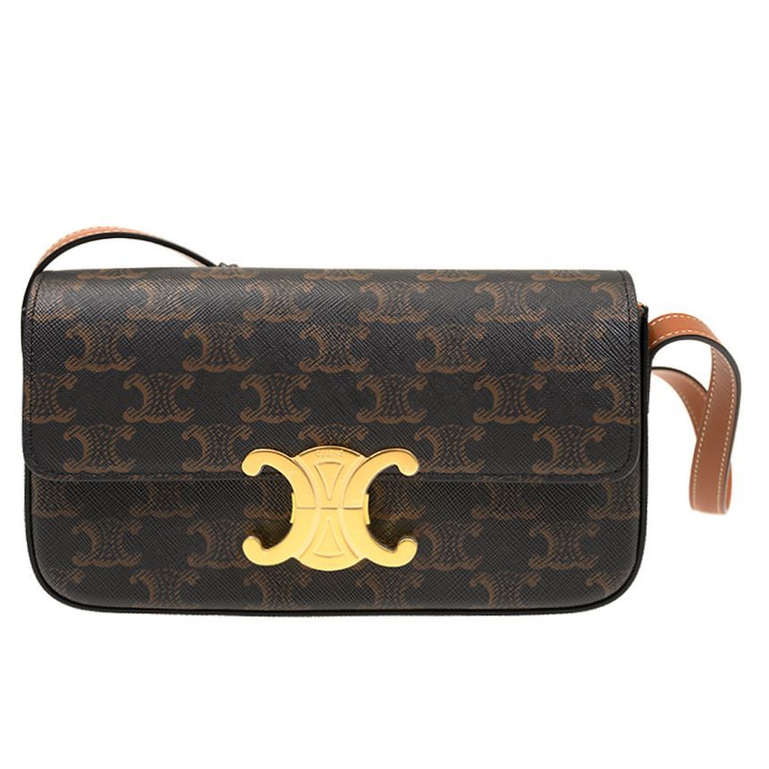 Celine Logo Shoulder Bag Tan 194142 CUZ 04LU