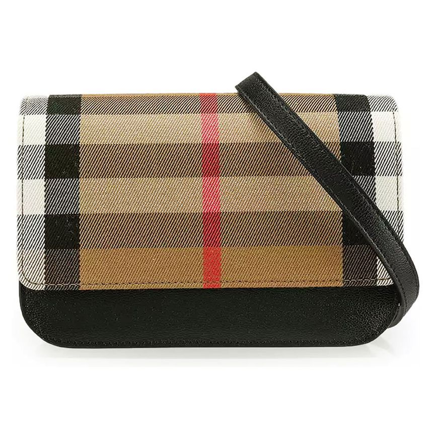 Burberry Check Crossbody Bag Black 8084026