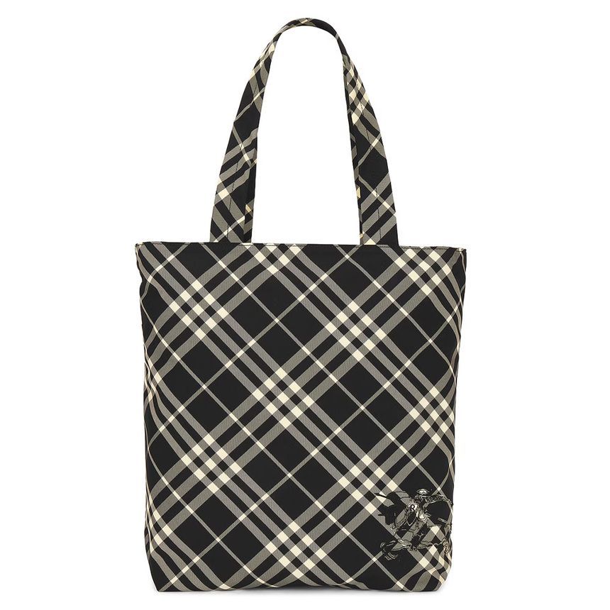 Burberry Vintage Check Tote Shoulder Bag Black Calico 8097720