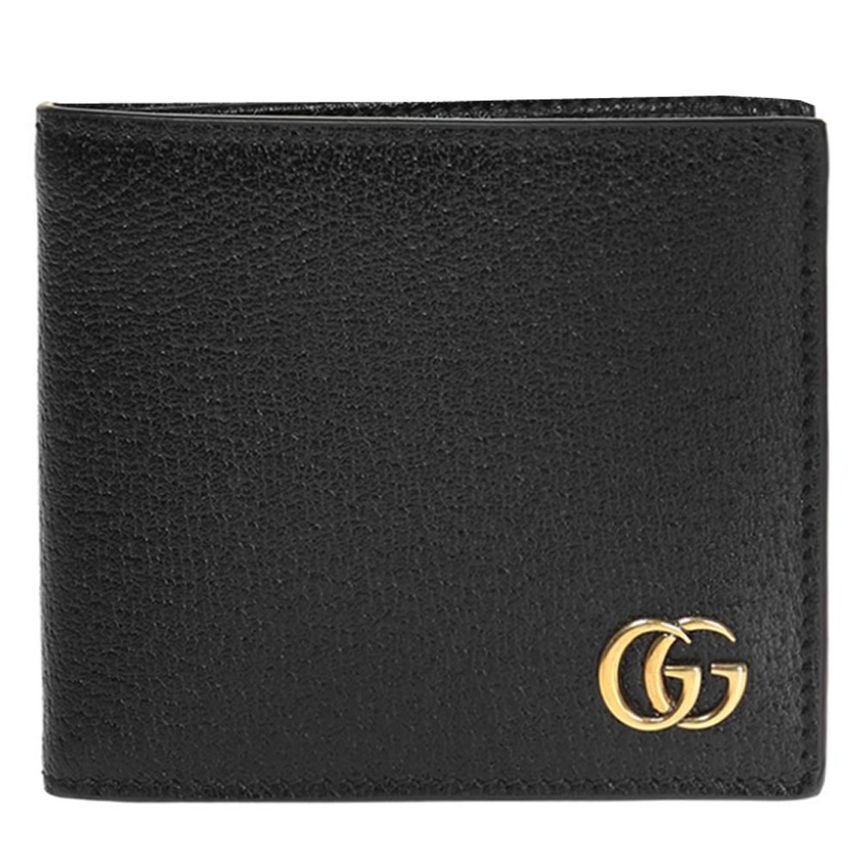 Gucci Gold Logo Monogram Wallet Black 428726 DJ20T 1000