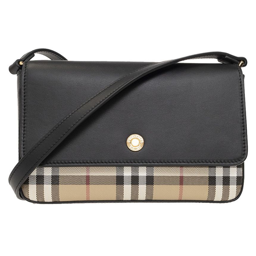 Burberry Checked Shoulder Crossbody Bag Black 8065481