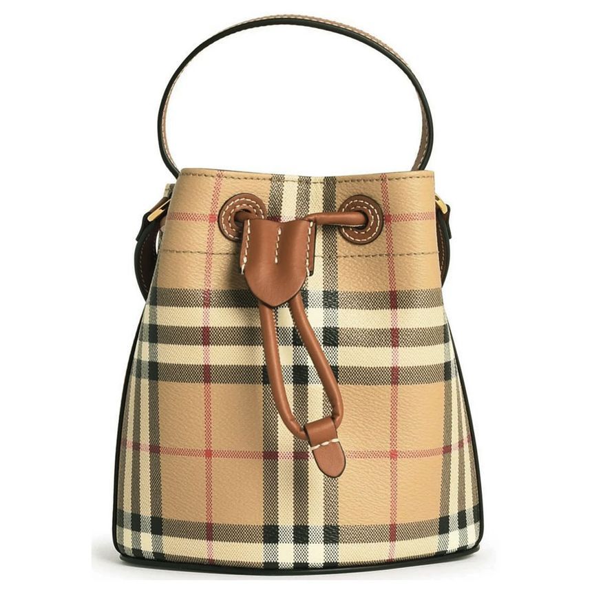 Burberry Vintage Check Drawstring Mini Bucket Bag 25SS 8100486