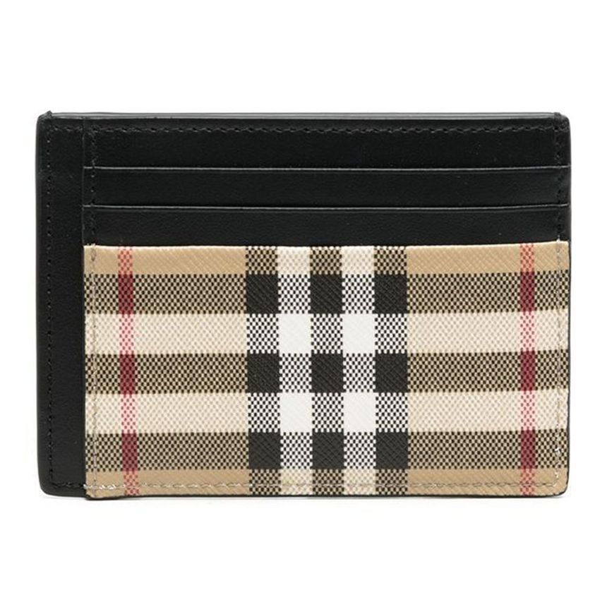 Burberry Vintage Check Money Clip Card Wallet Archive Beige 8057943