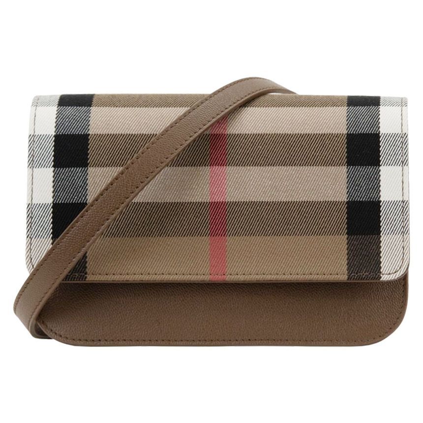 Burberry Brown Flap Crossbody Bag 25SS Madison Check 8084492