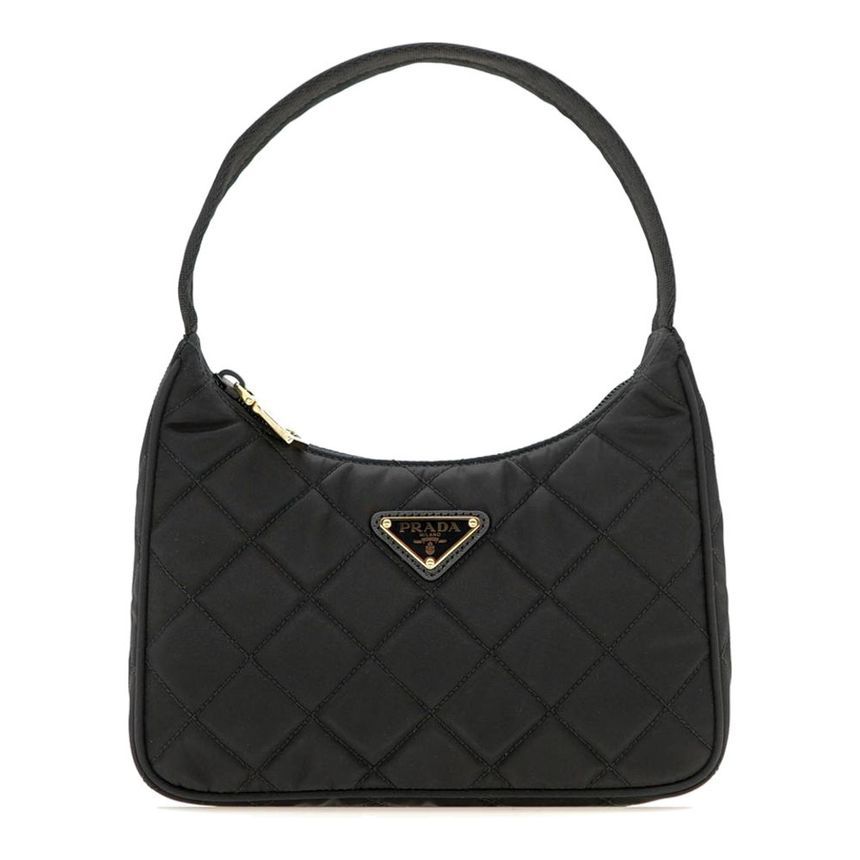 Prada Quilted Nylon Hobo Bag Black 1NE051 2DYC F0002