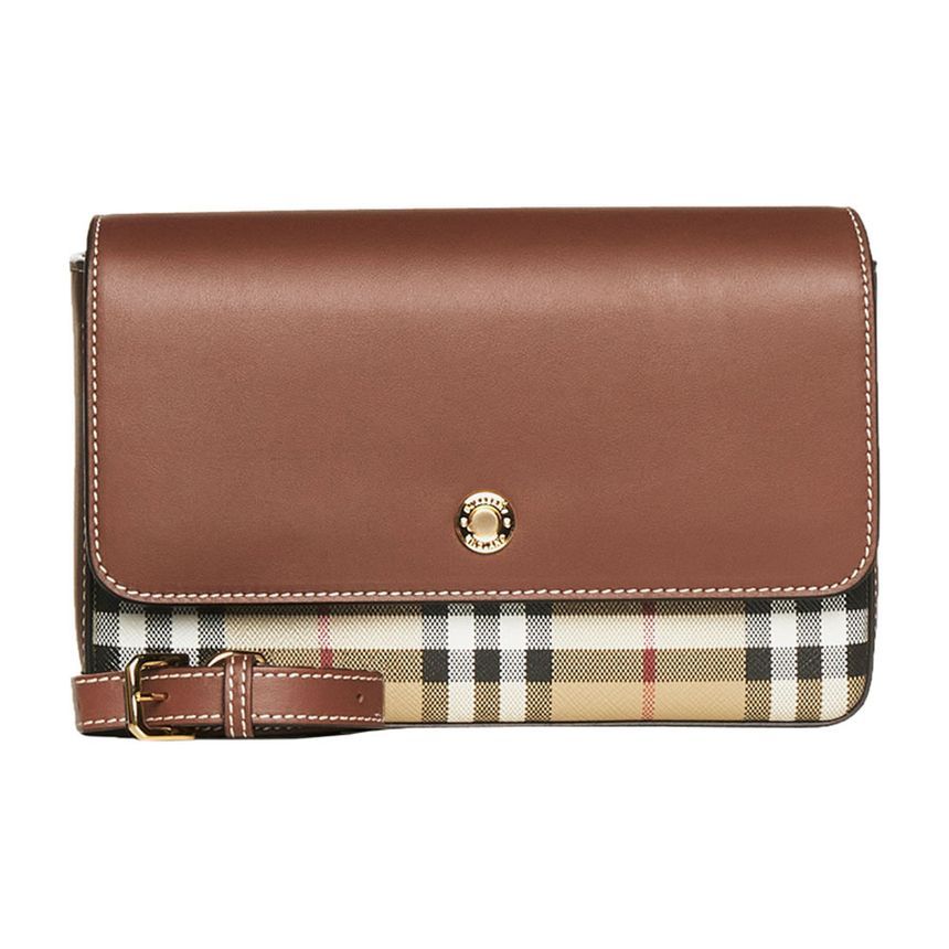 Burberry Small Check Shoulder Crossbody Bag Tan 8058004