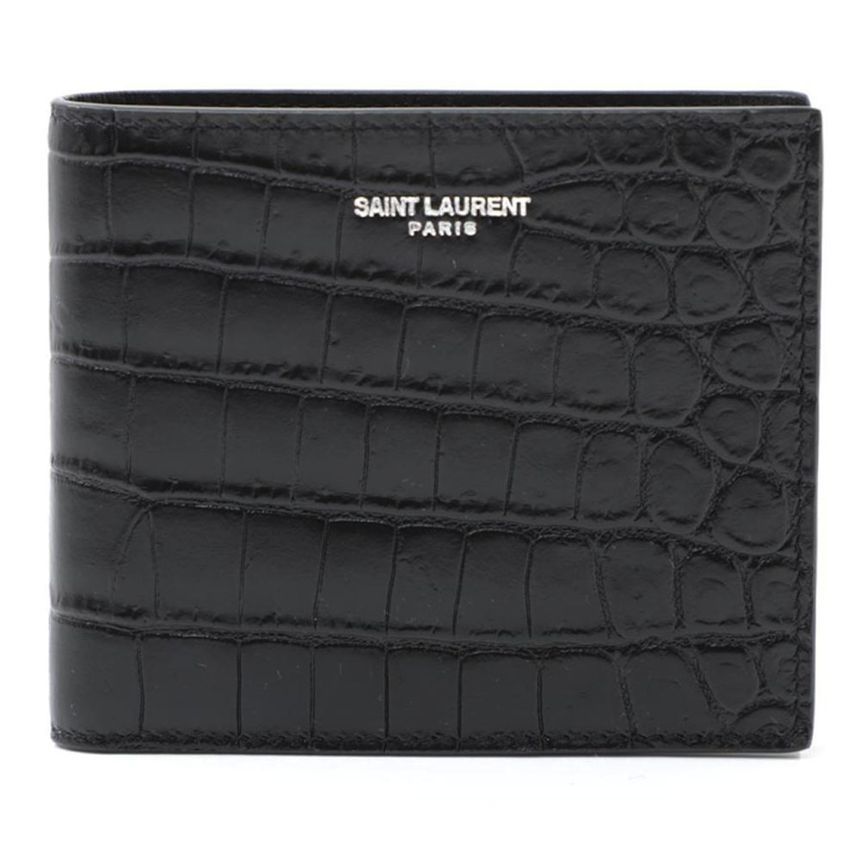 Saint Laurent Texture Bifold Wallet Black 396307 SKU DZEDE 1000