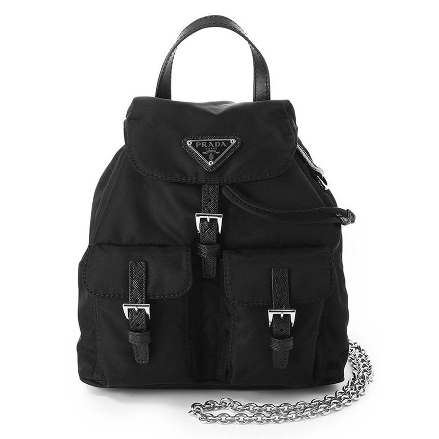 Prada Mini Backpack Shoulder Crossbody Black 1BH029 RV44 F0002