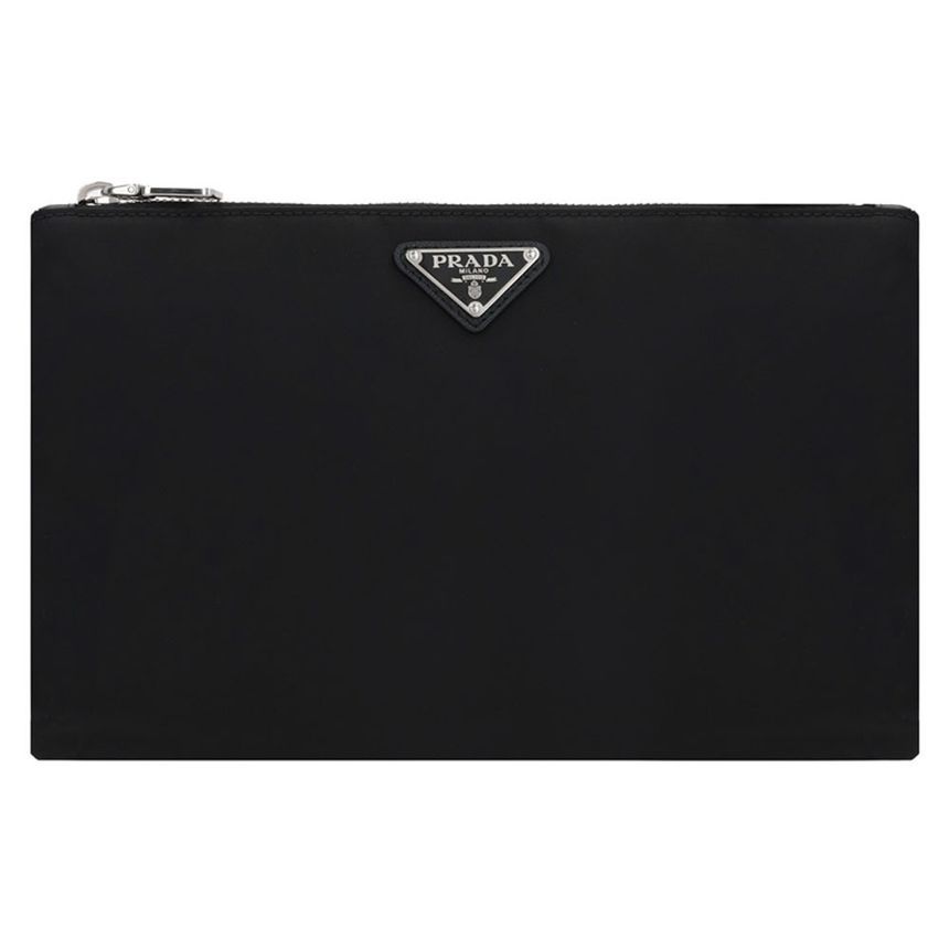 Prada Black Gabardine Strap Clutch Bag 2NH006 2DMH F0002