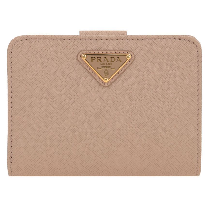 Prada Flap Bifold Wallet Pink Beige 1ML018 QHH F0236
