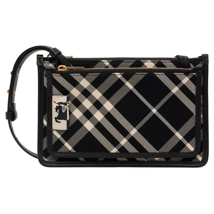 Burberry Check Jacquard Crossbody Bag Black 8098198