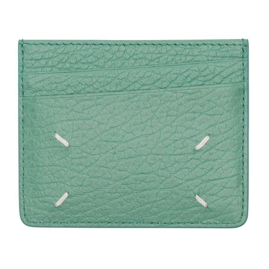 Maison Margiela Stitch Logo Card Wallet Blue Green SA1VX0006 P4455 T7083