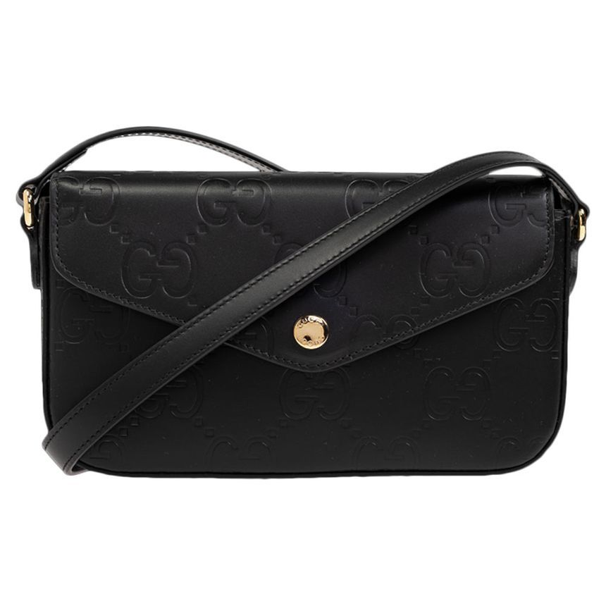 Gucci Super Mini Shoulder Bag Black 772794 AADLO (SKU)