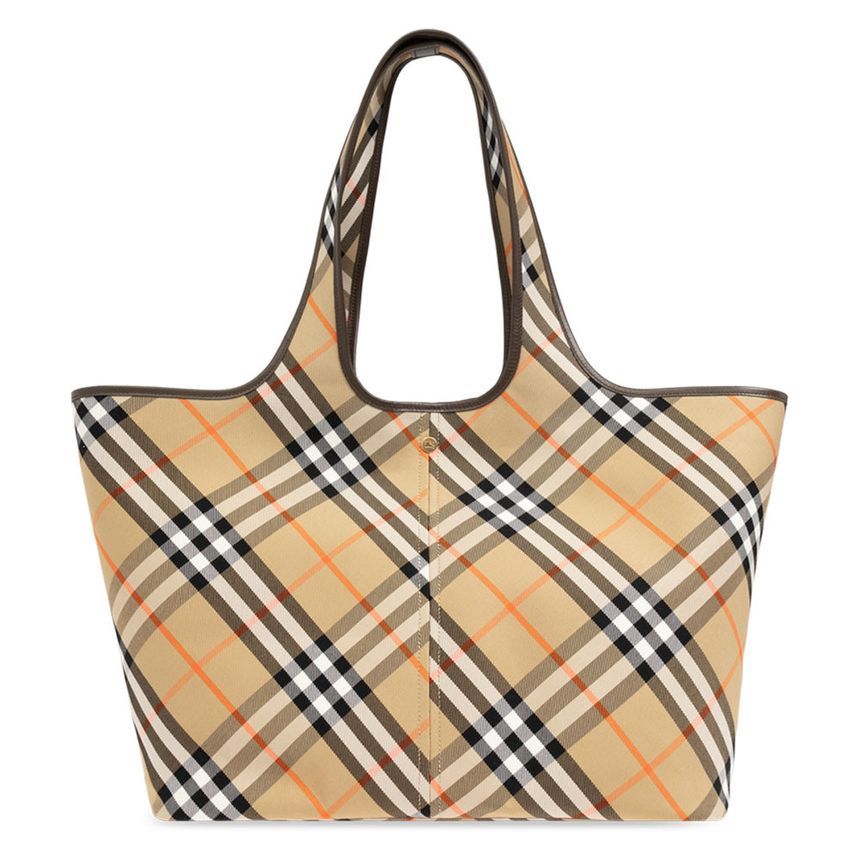 Burberry Check Jacquard Medium Tote Bag Sand 8093976