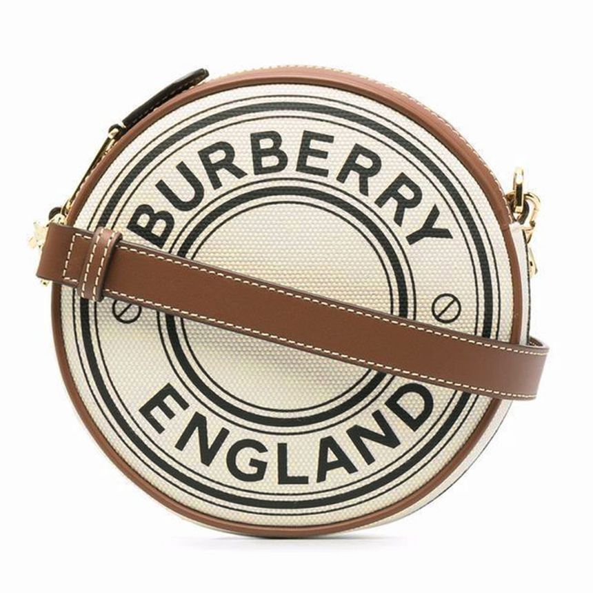 Burberry Round Crossbody Bag with Logo Natural 8051847