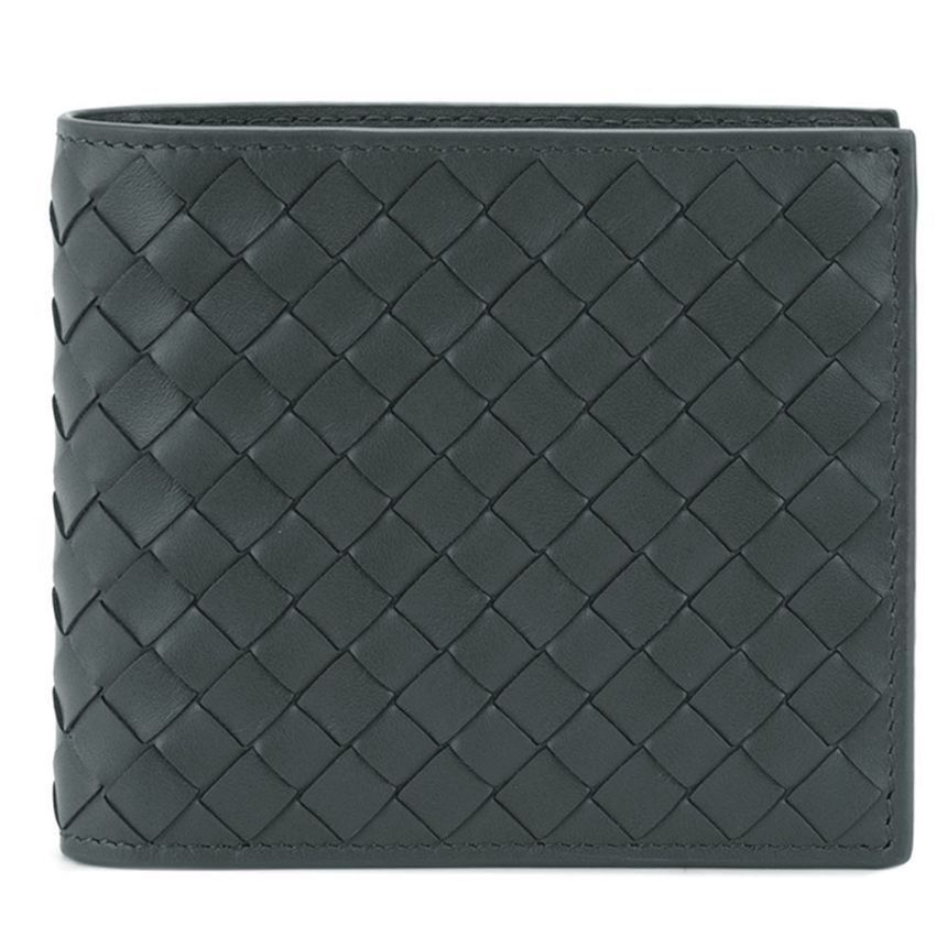 Bottega Veneta Woven Wallet Dark Grey 113993 V4651