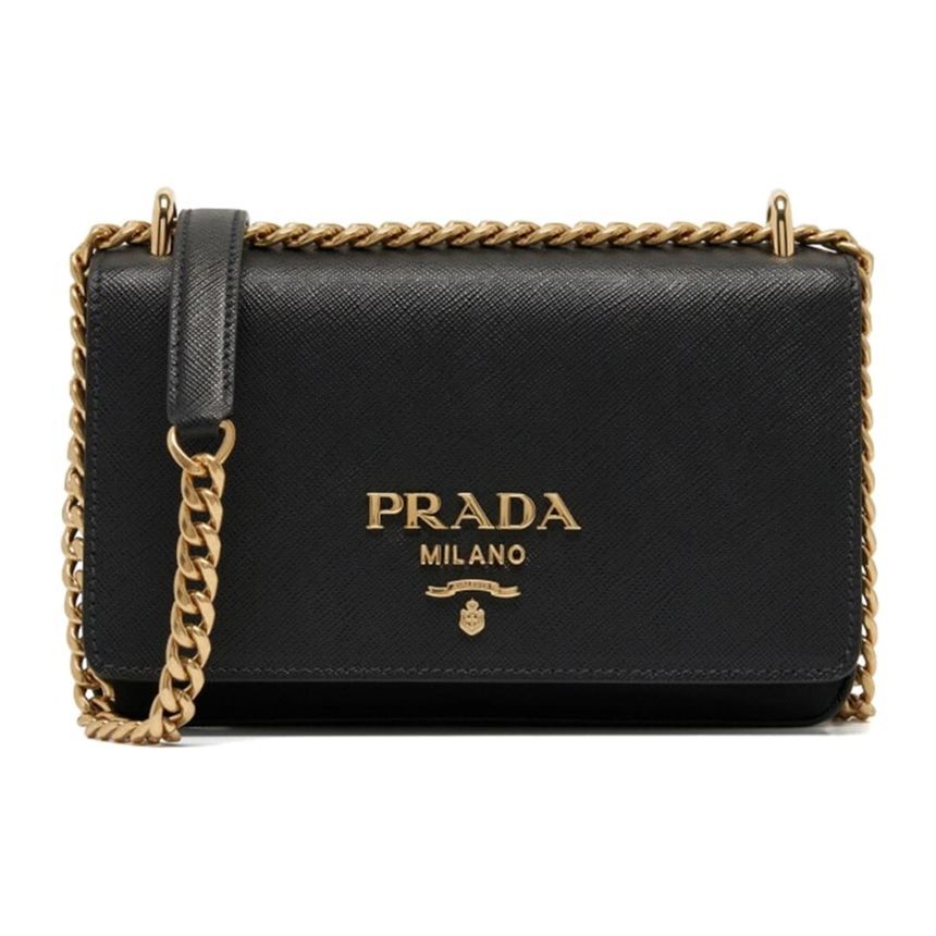 Prada Chain Shoulder Bag Black 1BD009 ZMY F0632