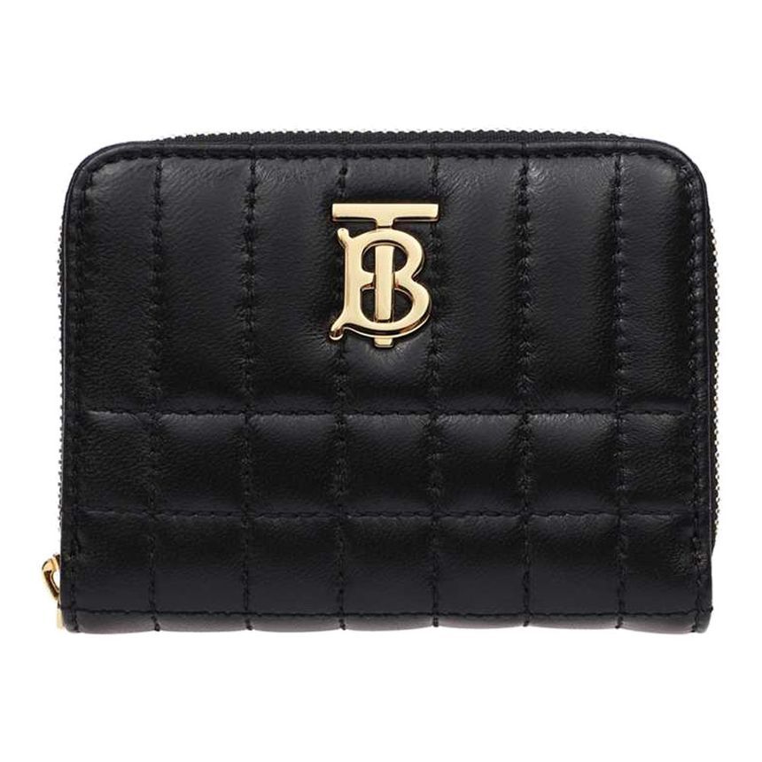 Burberry Monogram Quilting Coin Card Wallet Black 8062373