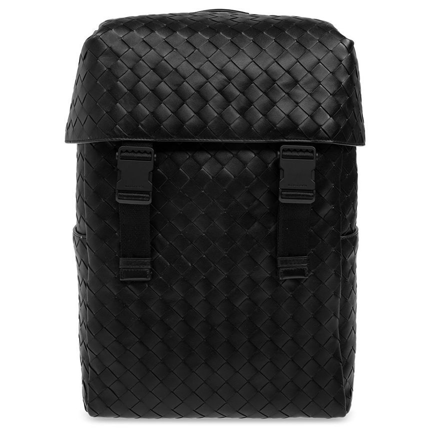 Bottega Veneta Intrecciatto Flap Backpack Black 766580 V2HL2 8966