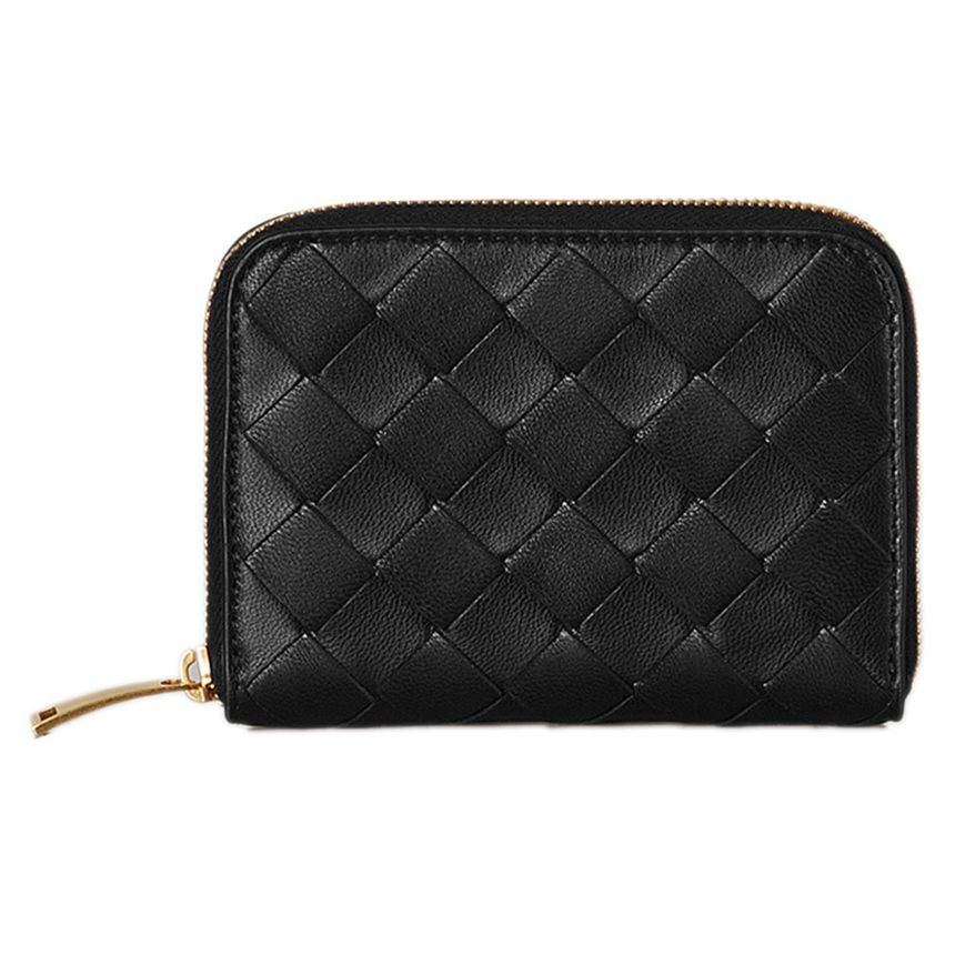 Bottega Veneta Woven Coin Card Wallet Black 600874 VCPP2 8648