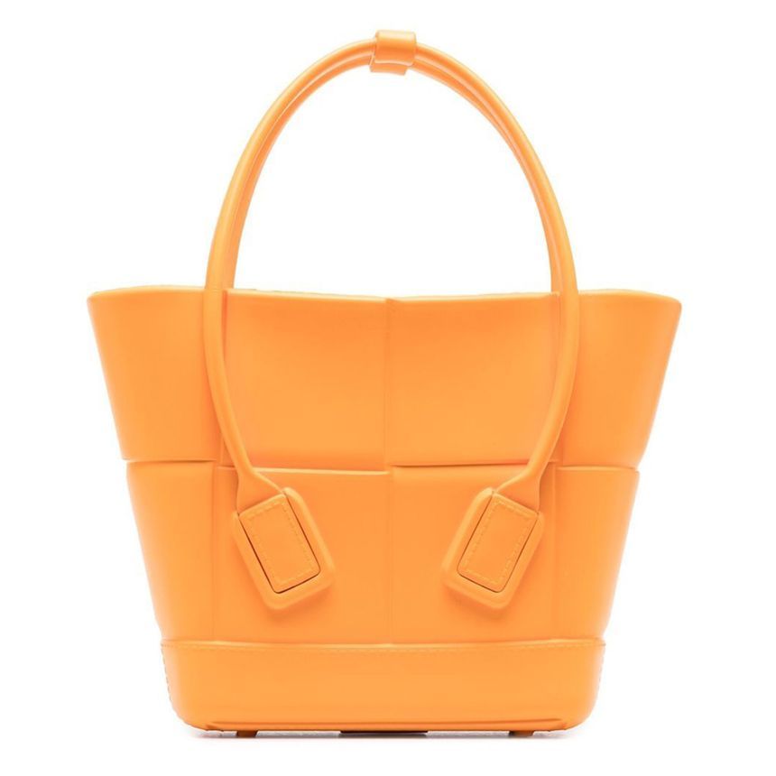 Bottega Veneta Mini Rubber Tote Bag Orange 691194 V14I0 7010