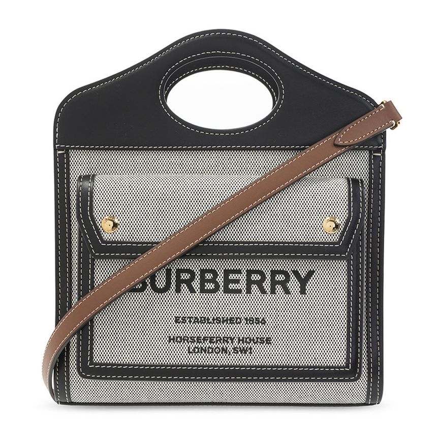 Burberry Mini Triton Pocket Bag Black Tan 8039363