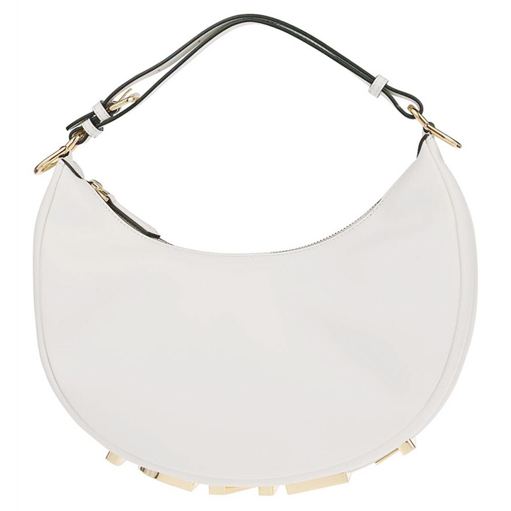 Fendi Small Hobo Bag Cream White 8BR798 A5DY F1HEL