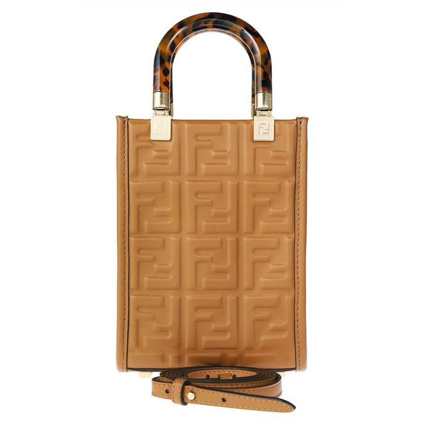 Fendi Mini Crossbody Bag Caramel 8BS051 AMCI F0NYJ