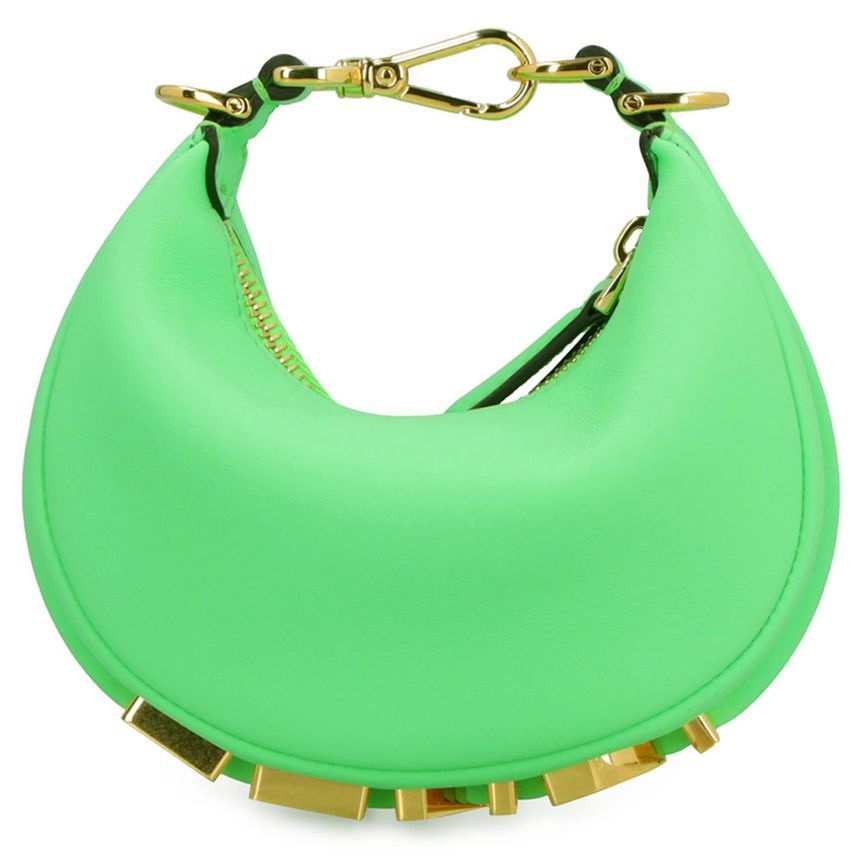 Fendi Nano Hobo Bag Neon Green 7AS089 AKKT F1K36