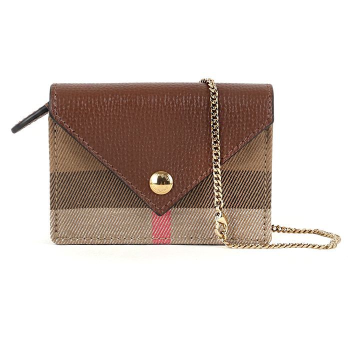 Burberry Chain Card Wallet 80672601 Jade TAN
