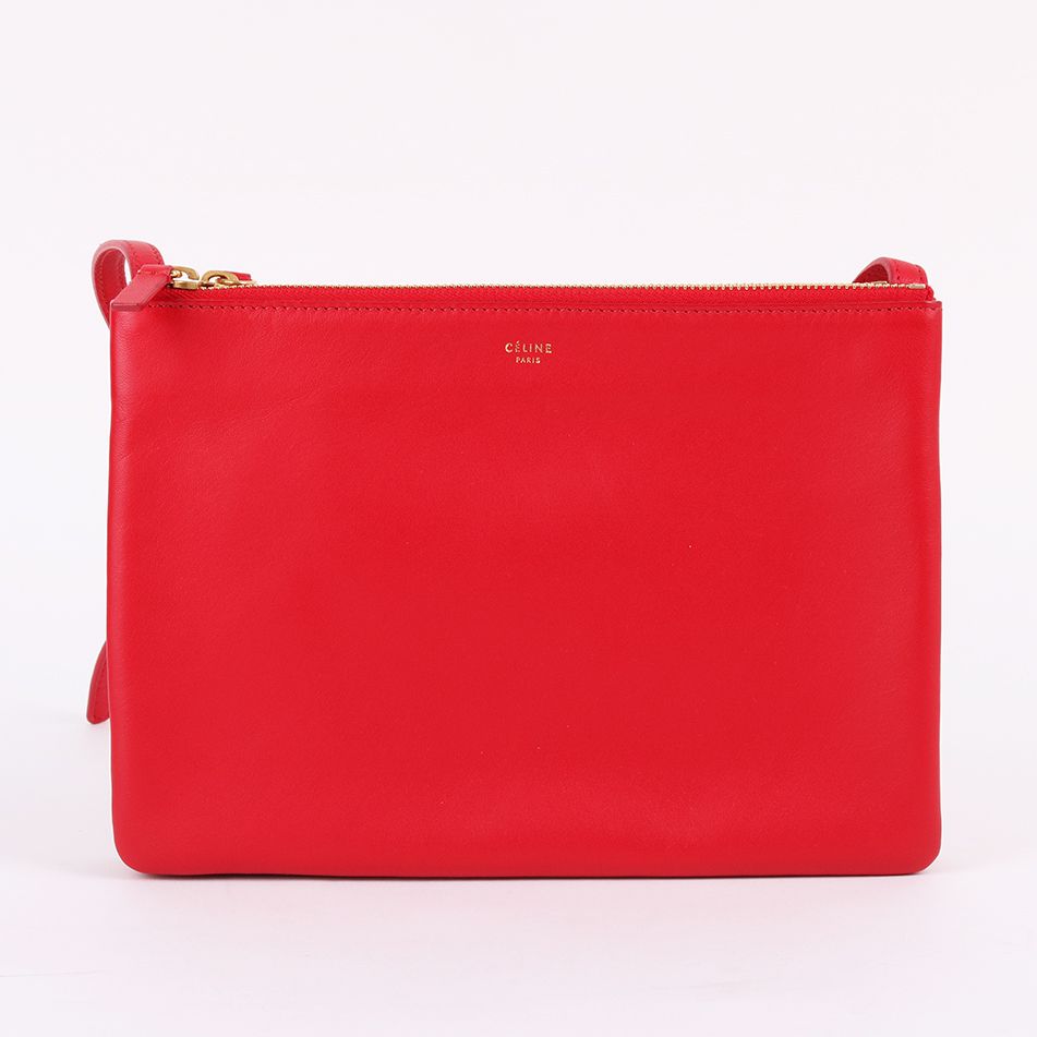 Celine Red Large Women's Crossbody Trio Bag - SKU