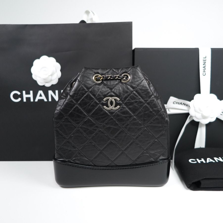 CHANEL Gabriel Backpack Black with Chip A94485