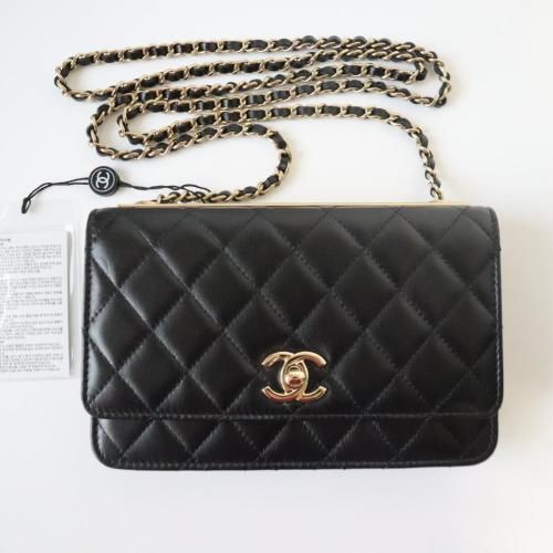 CHANEL Classic Trendy CC WOC Black Gold A80982