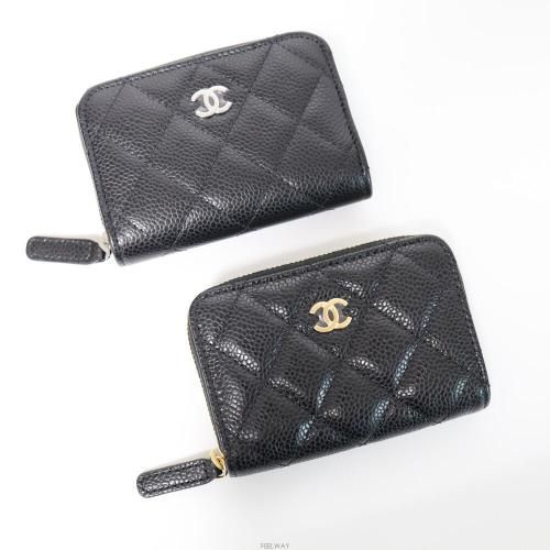 CHANEL Classic Zip Card Wallet AP0216 Black Caviar Gift - SKP0216