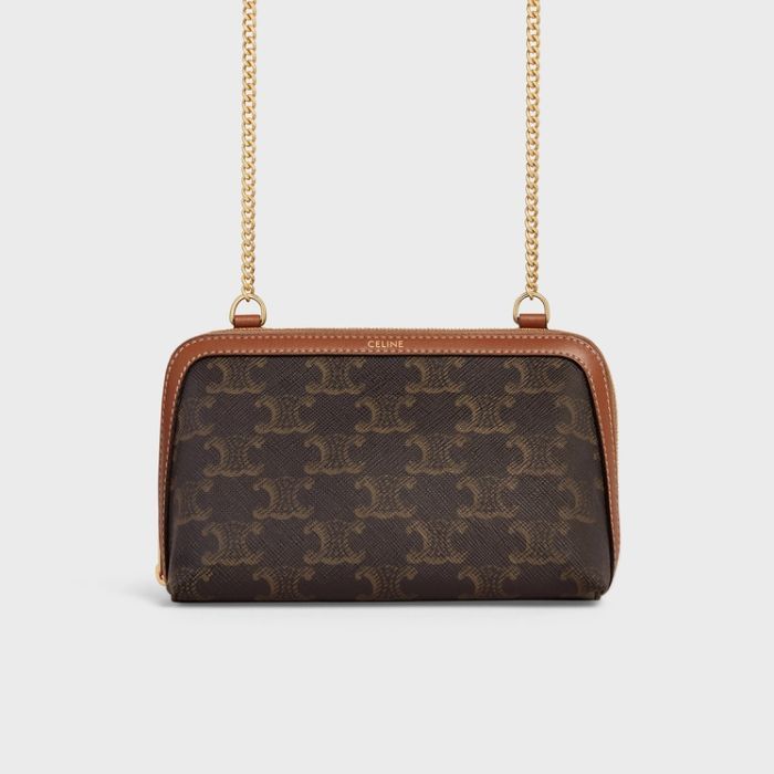 Celine Canvas Chain Clutch Triumph 10E382CBX 04LU