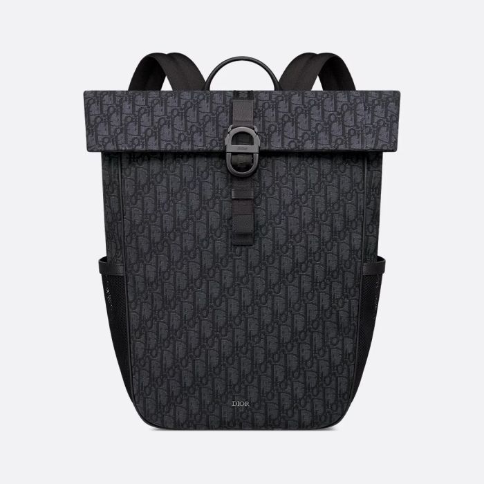 Dior Men's 8-roll top backpack Obleak Jacquard 1ESBA216YKY H03E