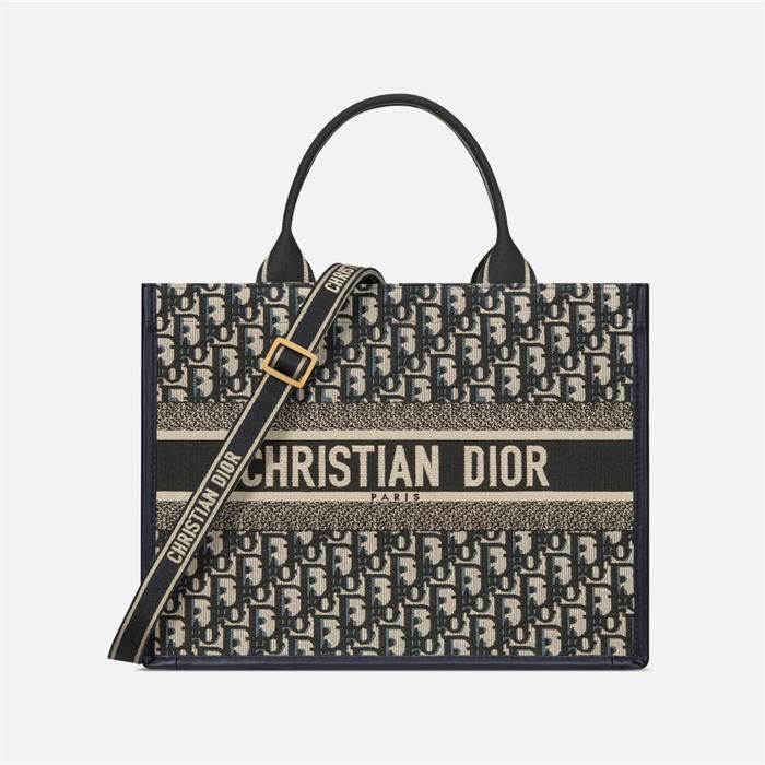 Dior Medium Blue Book Tote Leather Bag M1324CZBB M928