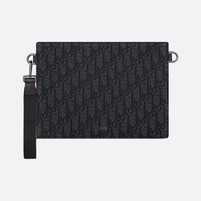 Dior Black Triangle Pouch Jacquard A5 2ESCA483YKY H03E