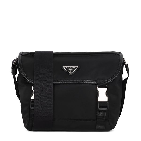 Prada Black Nylon Shoulder Bag with Triangular Logo | 25SS 2VD066 2DMG F0002 00463