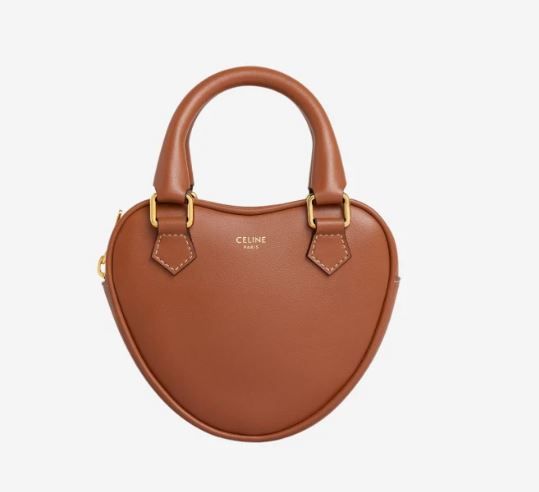 Celine Heart Tote Shoulder Bag Medium Tan 198223DUA 04LU