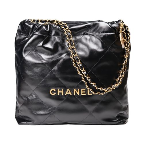 CHANEL Small Black Gold Chain Shoulder Bag AS3260