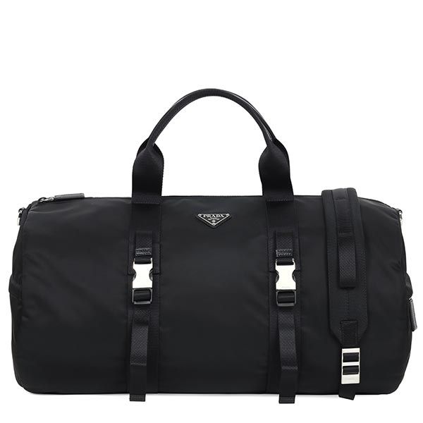 Prada Black Triangle Logo Nylon Duffel Bag 2VC015 2DMG F0002 00461