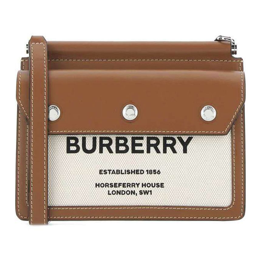 Burberry Mini Crossbody Bag with Hospital Print Brown 8014611