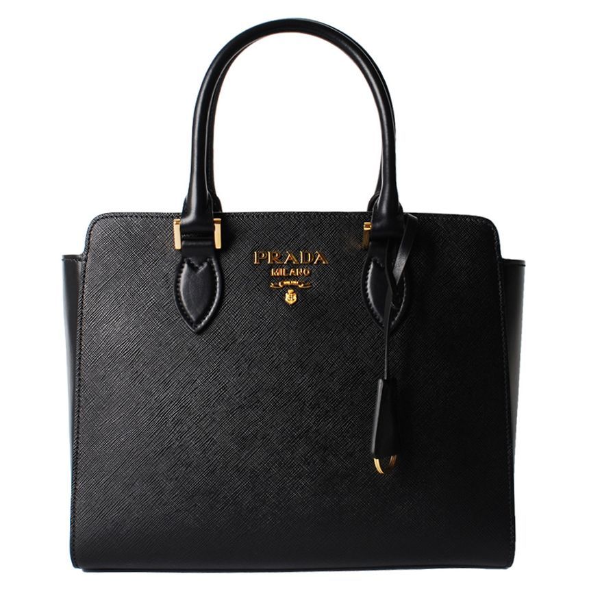 Prada Saffiano Tote Shoulder Bag Black 1BA113 2EDV F0002