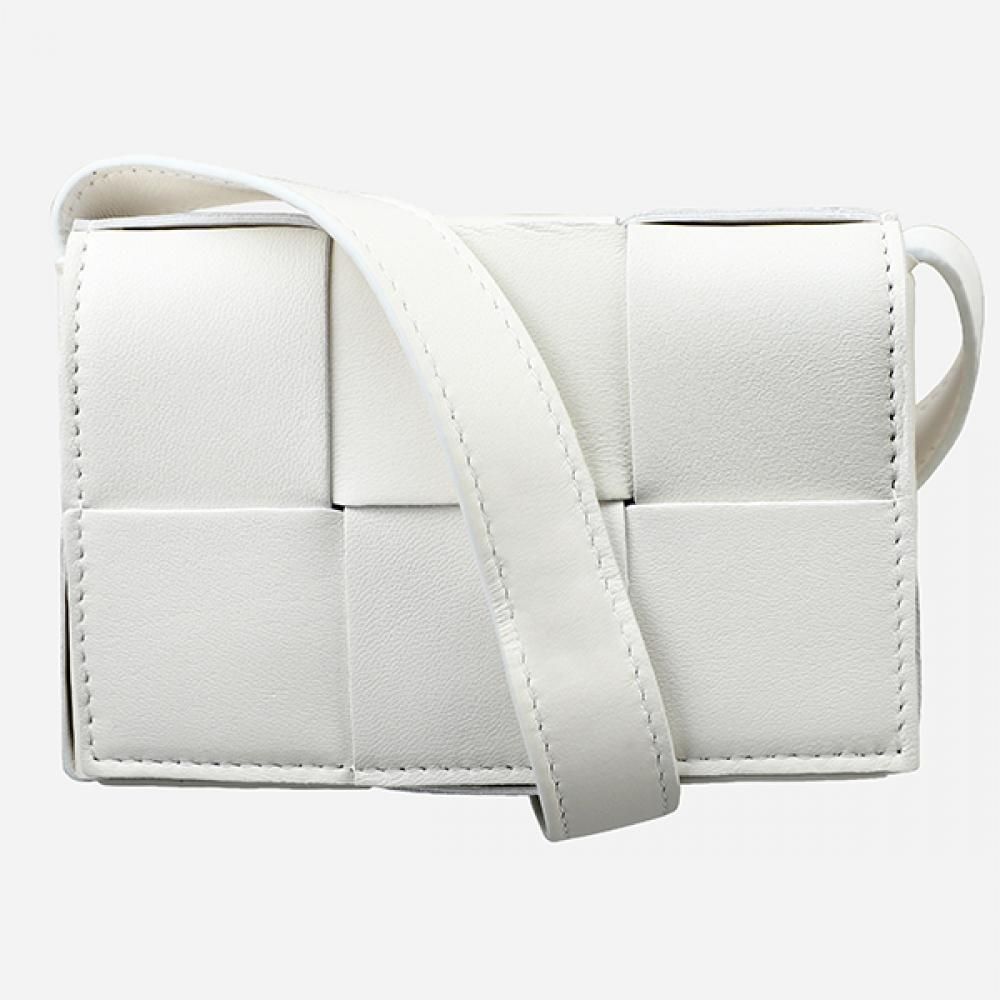 Bottega Veneta Mini Cross White Cassette Bag - 666688