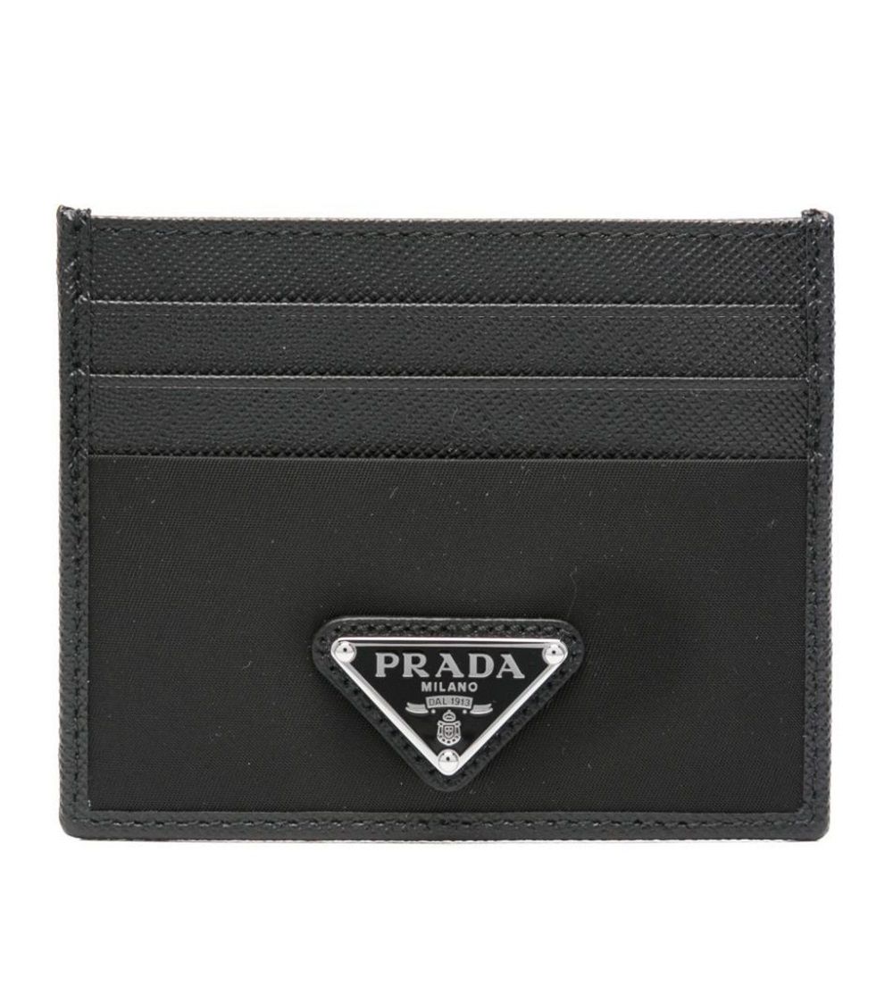 Prada Triangle Logo Nylon and Leather Card Holder 2MC025 2DMH F0002