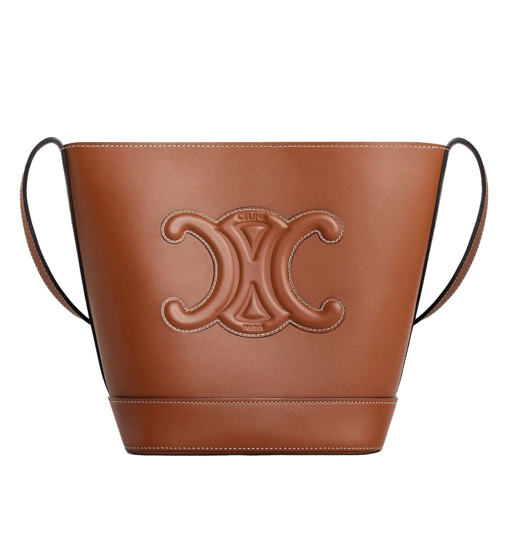 Celine 25SS Small Bucket Quir Trionf Smooth Calfskin Tan 113783DU3 04LU