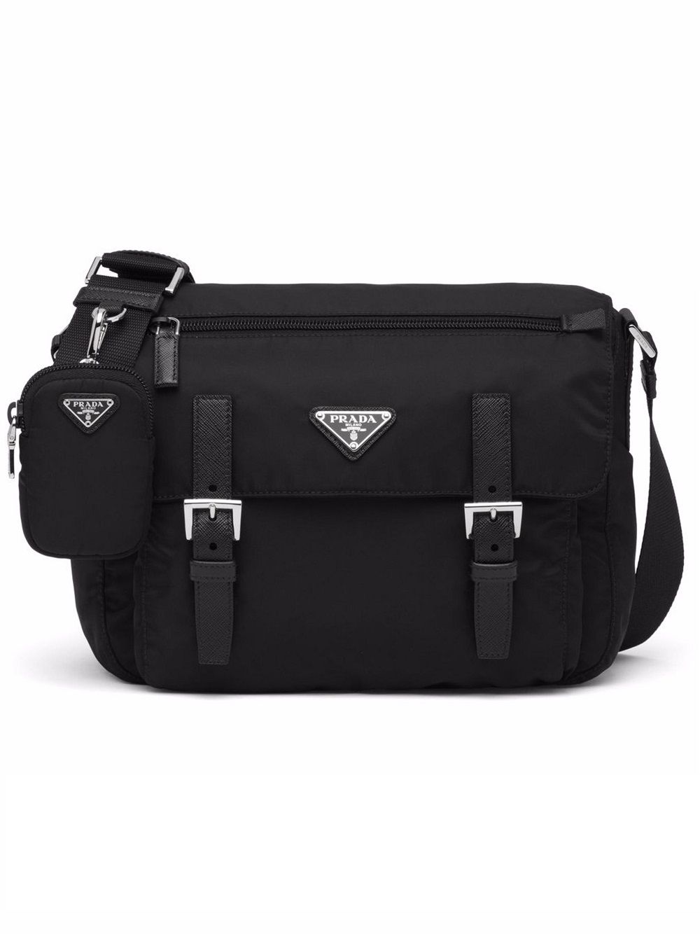 Prada Nylon Logo Plaque Shoulder Bag 1BD953 RV44 F0002