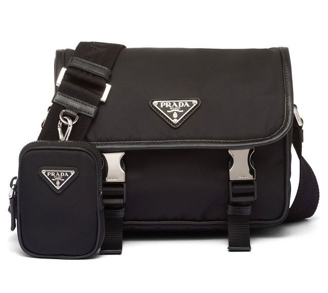Prada Black Nylon Logo Messenger Bag 2VD034 2DMH F0002